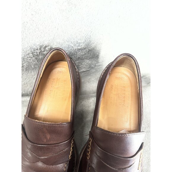 Sperry Gold Cup Penny Loafers Men’s 11 M Brown Leather Bellingham Top Sider Shoe - Picture 4 of 10